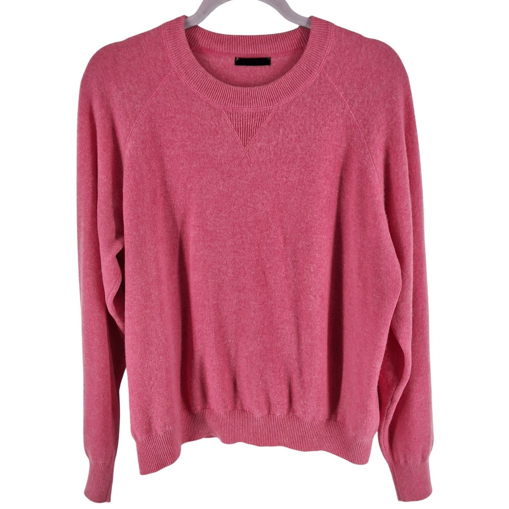 Quince 100% Mongolian Shrunken Cashmere Sweatshirt Pink Raglan Sweater XL